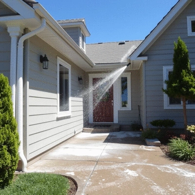 House washing service in action